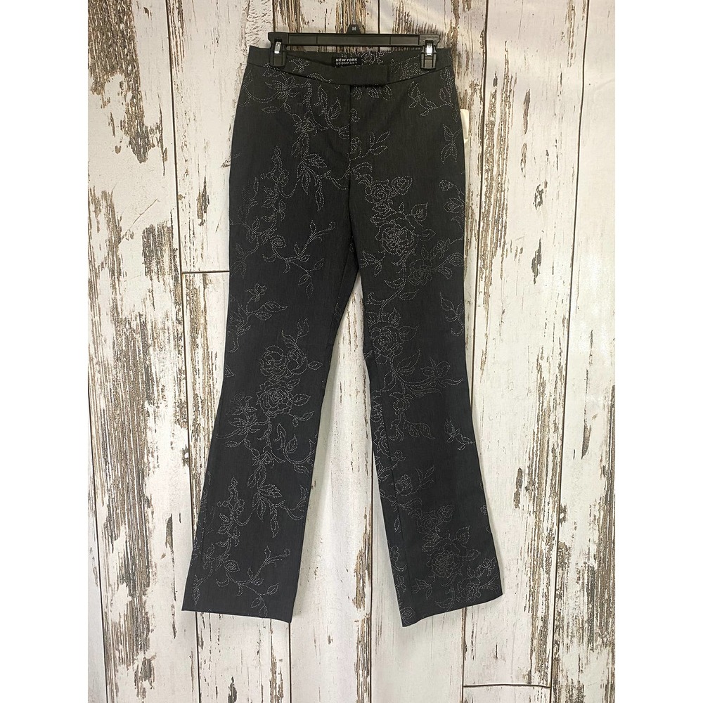 NWT New York & Co Dark Gray And Silver Slacks